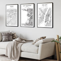 
              Saint Petersburg, Russia Scandinavian Style Map Print 
            