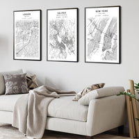 
              Halifax, Nova Scotia Scandinavian Style Map Print 
            