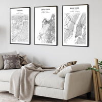 Cape Town, South Africa Scandinavian Style Map Print 