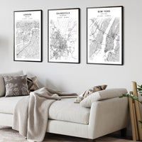 
              Gainesville, Florida Scandinavian Map Print 
            