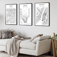 
              Benicia, California Scandinavian Map Print 
            