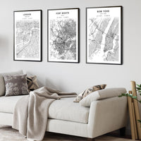 
              Fort Worth, Texas Scandinavian Map Print 
            