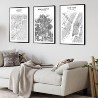 
              Kuala Lumpur, Malaysia Scandinavian Style Map Print 
            