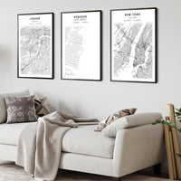 Hoboken, New Jersey Scandinavian Map Print 