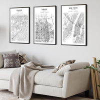 
              Omaha, Nebraska Scandinavian Map Print 
            