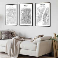 
              Madrid, Spain Scandinavian Style Map Print 
            