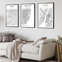 
              Grosse Pointe, Michigan Scandinavian Map Print 
            