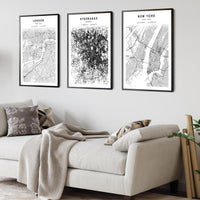 Hyderabad, India Scandinavian Style Map Print 