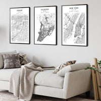 
              Salvador, Brazil Scandinavian Style Map Print 
            