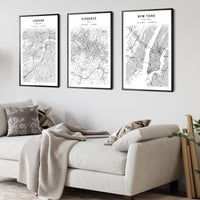 
              Florence, Italy Scandinavian Style Map Print 
            
