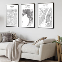 
              Melbourne, Australia Scandinavian Style Map Print 
            