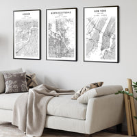 North Scottsdale, Arizona Scandinavian Map Print 