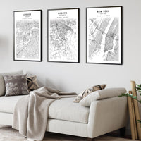 Augusta, Georgia Scandinavian Map Print 