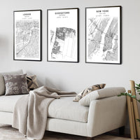 
              Georgetown, Guyana Scandinavian Style Map Print 
            