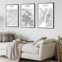 
              Amsterdam, Netherlands Scandinavian Map Print 
            