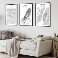 Dubai United Arab Emirates Scandinavian Style Map Print 
