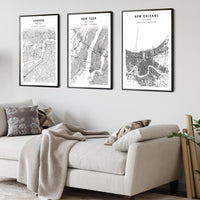 
              New York, New York Scandinavian Map Print 
            
