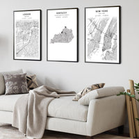 
              Kentucky, United States Scandinavian Style Map Print 
            