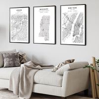 
              Mississippi, United States Scandinavian Style Map Print 
            