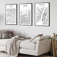 
              Claremont, California Scandinavian Map Print 
            