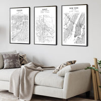 
              Minot, North Dakota Scandinavian Map Print 
            