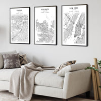 
              Reykjavík, Iceland Scandinavian Style Map Print 
            