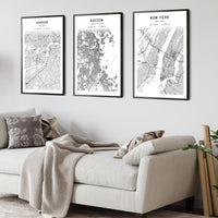 
              Boston, Massachusetts Scandinavian Map Print 
            