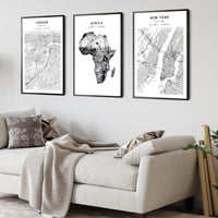 
              Africa Scandinavian Style Map Print 
            