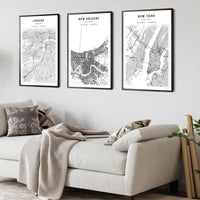 
              New Orleans, Louisiana Scandinavian Map Print 
            