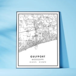 Gulfport, Mississippi Modern Map Print 