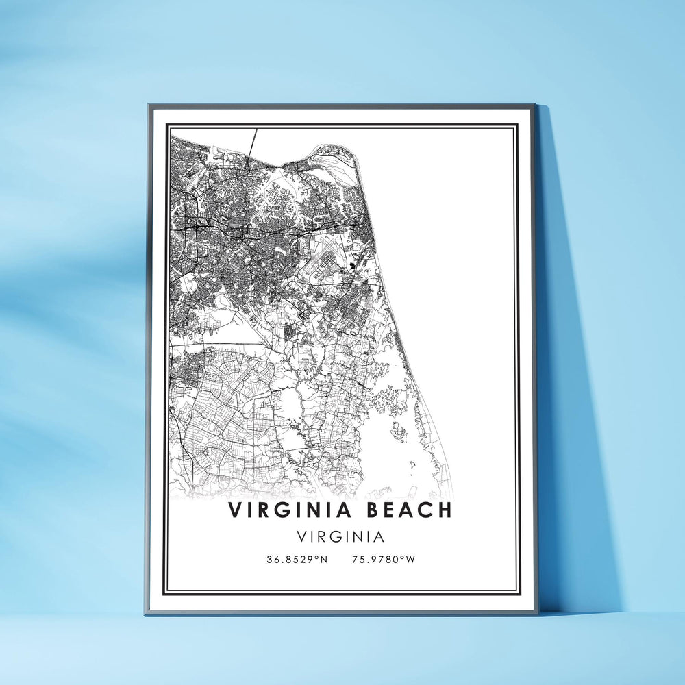Virginia Beach, Virginia Modern Map Print 