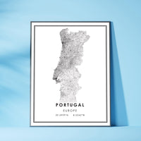 Portugal, Europe Modern Style Map Print