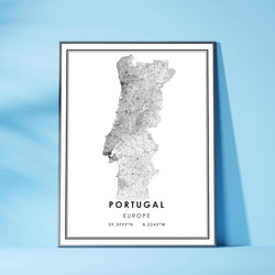 Portugal, Europe Modern Style Map Print