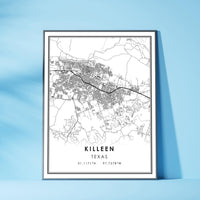 
              Killeen, Texas Modern Map Print 
            