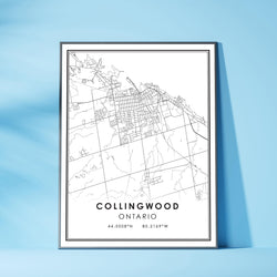 Collindwood, Ontario Modern Style Map Print 