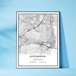 Alexandria, Virginia Modern Map Print 