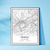 Newark, Delaware Modern Map Print 