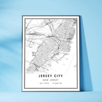 Jersey City, New Jersey Modern Map Print
