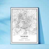 Vilnius, Lithuania Modern Style Map Print