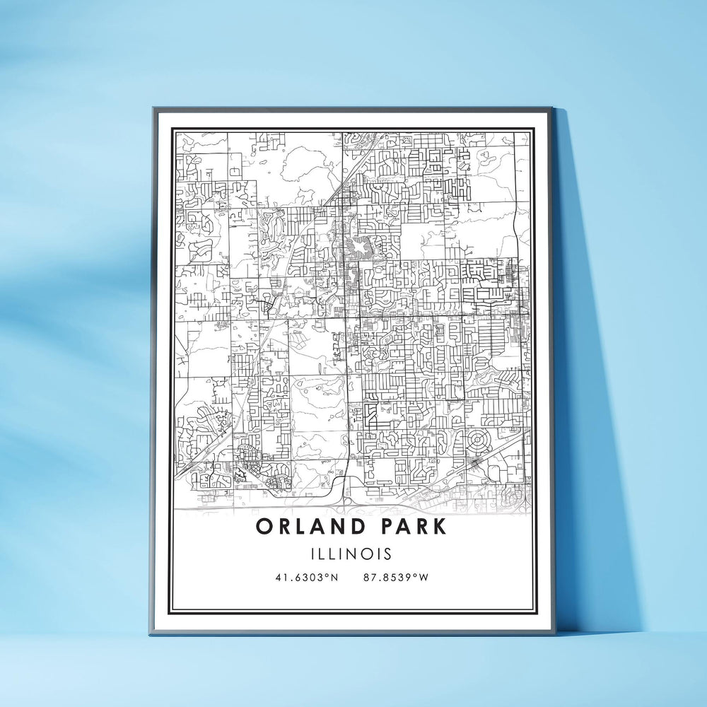 Orland Park, Illinois Modern Map Print 