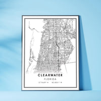 Clearwater, Florida Modern Map Print 