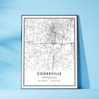 
              Cookville, Tennessee Modern Map Print 
            