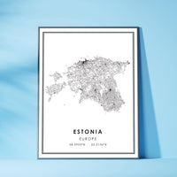 
              Estonia, Europe Modern Style Map Print 
            