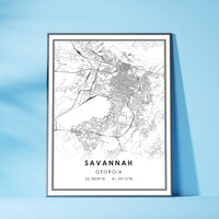 
              Savannah, Georgia Modern Map Print 
            
