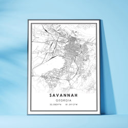 Savannah, Georgia Modern Map Print 