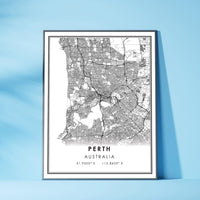 
              Perth, Australia Modern Style Map Print
            