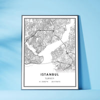 Istanbul, Turkey Modern Style Map Print 