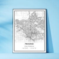 
              Fresno, California Modern Map Print 
            