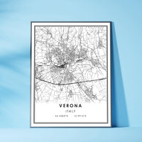 
              Verona, Italy Modern Style Map Print 
            