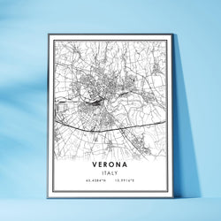 Verona, Italy Modern Style Map Print 